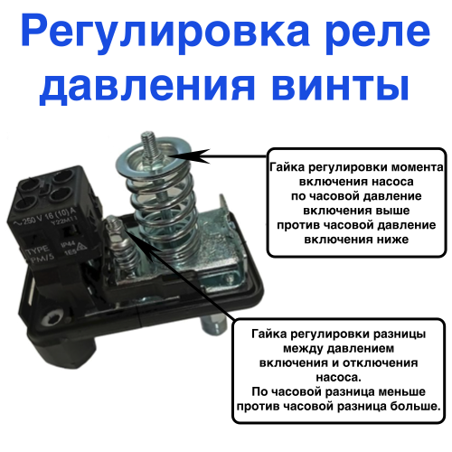 настройка реле давления насосной станции частного дома и скважинного насоса
